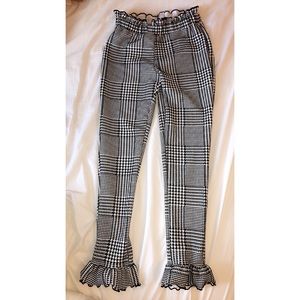 Double check ruffle pants